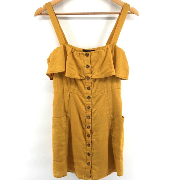 Forever 21 Linen Button Down Mini Dress Medium - Picture 2 of 11
